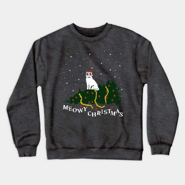 meowy christmas - cat vs. tree Crewneck Sweatshirt by FandomizedRose